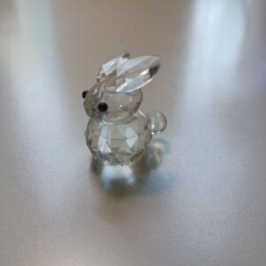 Swarovski Crystal Bunny Figurine - Clear and Black